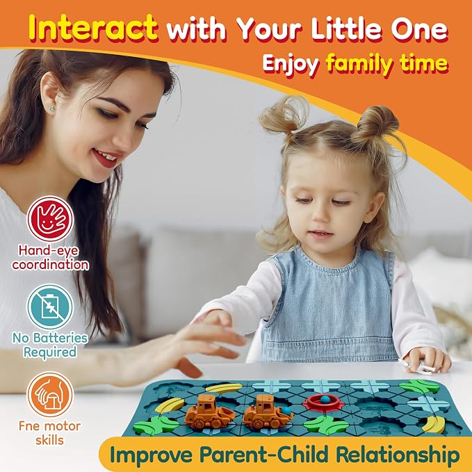 Bonitoto STEM Board Game Logical Road Builder Maze Toy for Kids Ages 3-8 | 42 Pcs Montessori Educational Puzzle, Develops Logical Thinking for Preschool Classroom Learning, Birthday Gift for Ages 4-8