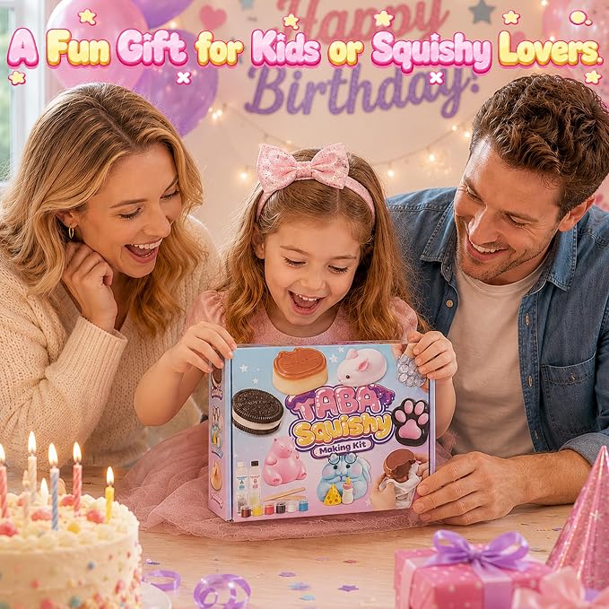 Funewest DIY Taba Squishy Making Kit for Kids, Make Your Own Squishies | Beginner-Friendly Flex Rubber Craft Kit, 16oz Liquid Silicone and 6 Mold, Sensory Squishy Fun, Gift for Girls Boys Ages 8-12