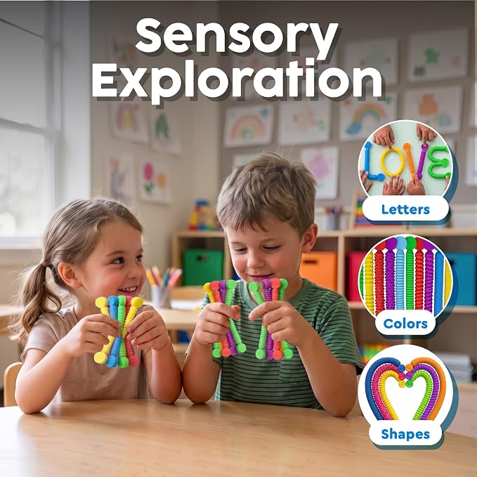 BUNMO Stretchy Strings - Sensory Toys - Stimulating & Addictive Toys for Kids - Fidget Toy - Hours of Fun for Kids - Non-Mouthable Toy 3+ - Mini Sensory 10 Pack