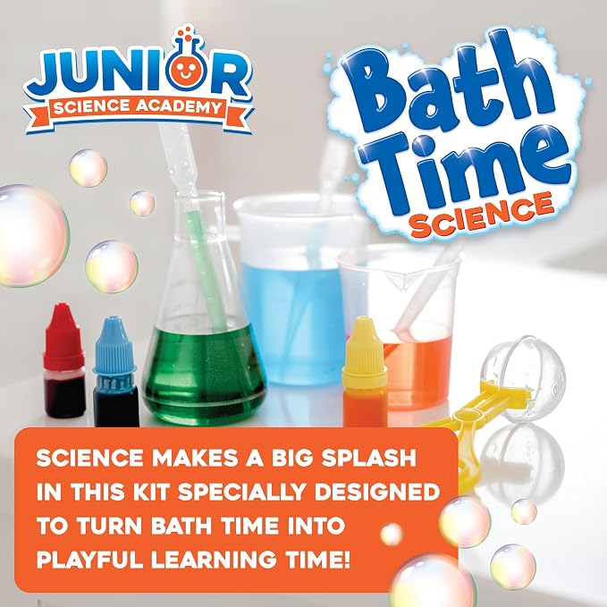 MindWare Junior Science Academy: Bath Time– 5 Amazing Beginning Science Experiments for Kids Ages 4 & Up – Boys & Girls Have Fun Learning About Science at Home