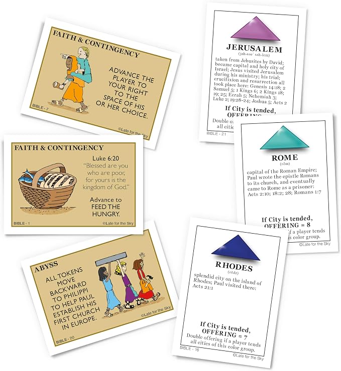 Late for The Sky Bibleopoly Family Board Game – Faith-Based Cooperative Christian Play for 2–6 Players, Ages 8+, Bible History, Build a Church for Sunday School