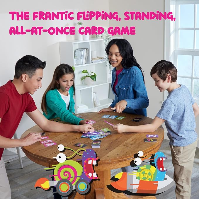 Fast Blast - Card Game for Families and Friends for Family Game Night - Quick-Replayable Game for 2 to 6 Players, Family Card Games for Ages 8 and Up | Simultaneous speed play, match colors or numbers, 155 cards, Speedy Snail wild cards, no batteries