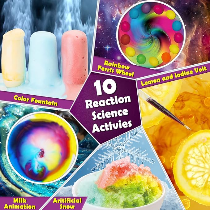 UNGLINGA 30 Experiments Science Kit for Kids with Lab Coat, Chemistry Set | S.T.E.M Toys Birthday Gifts for Boys Girls, Scientist Costume Role Play Tools Educational Learning Set