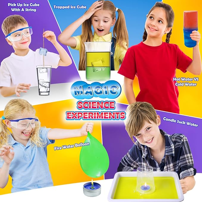 UNGLINGA 30+ Experiments Science Kits for Kids, S.T.E.M Educational Project Activities Toys Gifts for Boys Girls, Chemistry Set, Bouncy Ball, Volcano Eruption | S.T.E.M Educational Project Activities Toys Gifts for Boys Girls, Chemistry Set, Bouncy Bal...