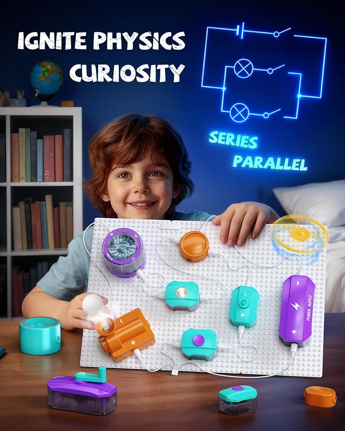 Science Kits for Kids Age 5-7 8-12, Over 450 Projects, 45 Circuit Parts, STEM Toys for Ages 8-13 6-8, Electric Circuit Kit for Kids Ages 4-8, Science Gifts for 5 6 7 8 Year Olds Boys Girls