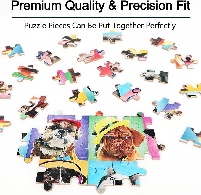LELEMON Puzzles for Kids Ages 4-6,Dog 60 Piece Puzzles for Kids Ages 4-8 | Children Jigsaw Puzzles Kids Puzzles in a Metal Box,Educational Learning Puzzle Toys for Girls and Boys