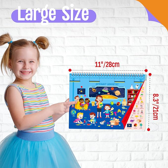 SpriteGru Search & Find Book, 30 Different Themes 32 Pages Activities Book, Montessori Learning Toy Educational Game Autism Sensory Toys for Preschool Girls and Boys Ages 3, 4, 5, 6