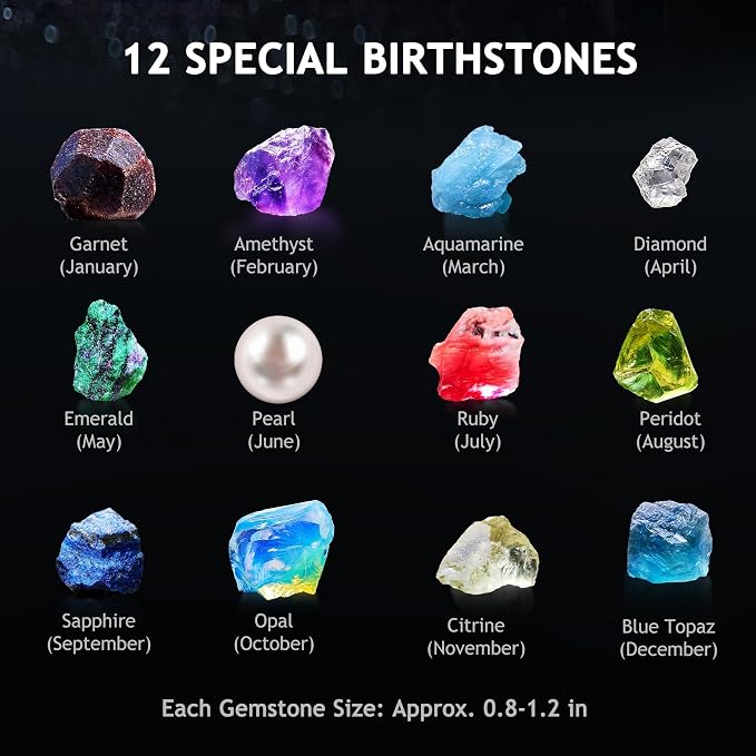 Japace Earth Science Kits for Kids Age 6-8-12-14, Birthstone Gems Dig Kit | Geology Kit with Break Your Own Geodes, Crystal Growing Experiment, Rock Mining Kit, Birthday Gifts Toys for Boys Girls