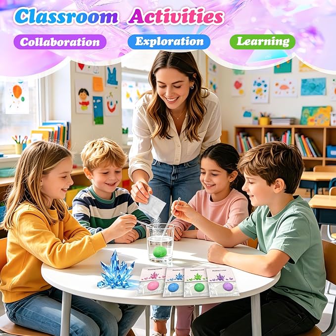 16 Pack Crystal Growing Kit Science Party Favors for Kids STEM Science Experiment Bulk Classroom Prizes Goodie Bag Stuffers Birthday Return Gifts for 4-6 8-12 Boys and Girls (16Pcs, One Size)