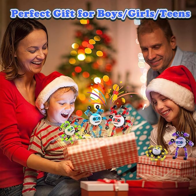 5 PCS Travel Toys Transformable Fidget Spinners Toys for Kids and Adults Sensory Toy for Boys Teens Stress Relief Autism ADHD Cool Road Trip Travel Essential Birthdays Gifts for Party Favors