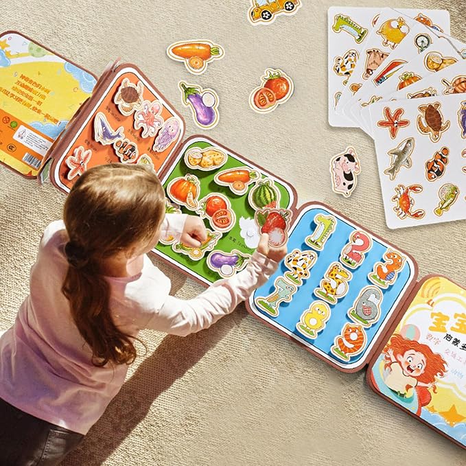 Logic Thinking Silent Sticker Book with Long Life Ideal for Shape and Color Recognition, Radiation-free Material, Early Education