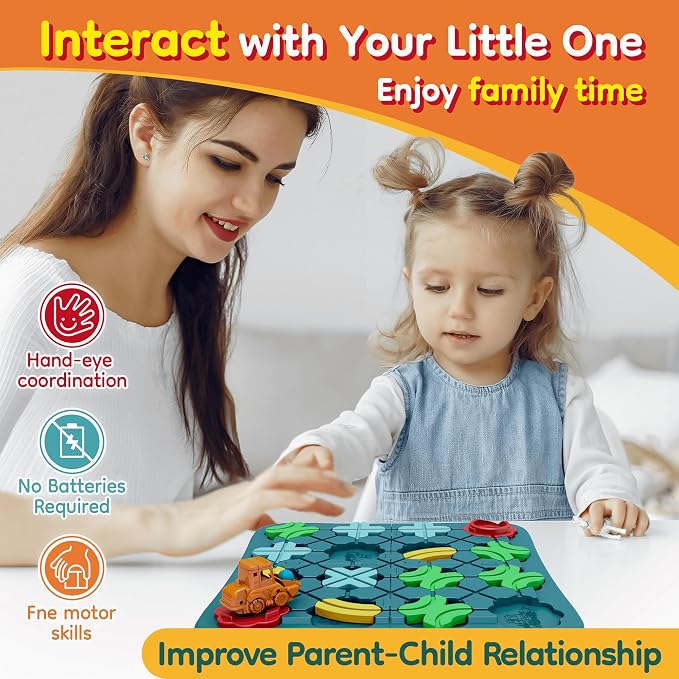 Bonitoto STEM Board Game Logical Road Builder Maze Toy for Kids Ages 3-8 | 32 Pcs Montessori Educational Puzzle, Develops Logical Thinking for Preschool Classroom Learning, Birthday Gift for Ages 4-8