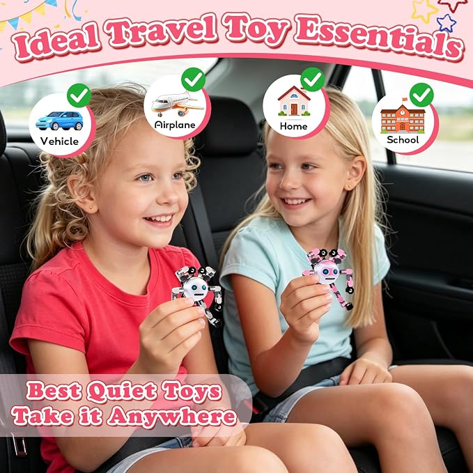3 PCS Travel Toys Transformable Fidget Spinners Toys for Kids and Adults Sensory Toy for Boys Teens Stress Relief Autism ADHD Cool Road Trip Travel Essential Birthdays Gifts for Party Favors