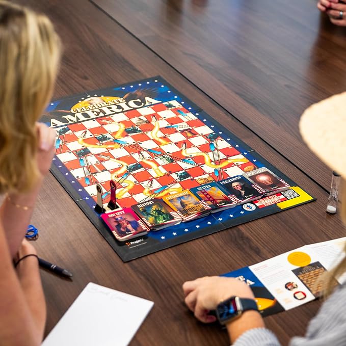 Celebrate America - Race to The White House Board Game, USA Trivia Game, America’s 250th Anniversary Edition, Families & Kids 8+, 2+ Players, Made in America