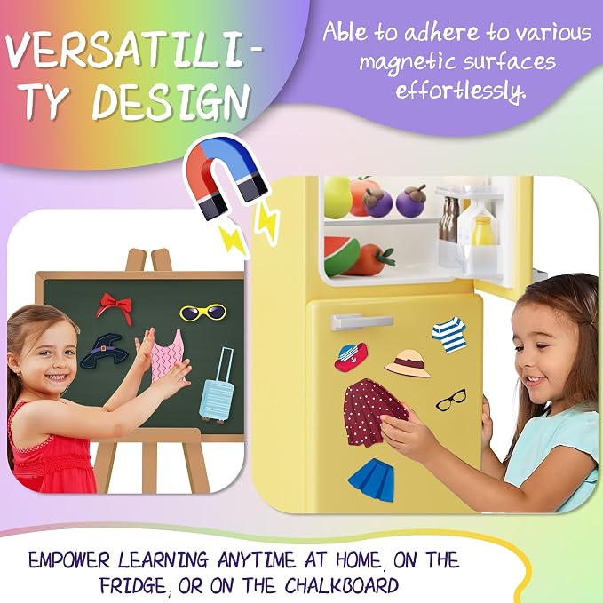 Magnetic Paper Dolls for Girls Ages 4-7, 71-Piece Dress-Up Kit | Fashion Dress-Up Play, Preschool Learning Activities, Travel-Friendly STEM Toy, Fun Fridge Magnets