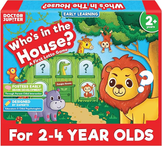 Doctor Jupiter Who's in The House Game for Kids Ages 2-3-4 Year Old | Birthday Gift for Boys & Girls Ages 2,3,4, Who's in The House Game, Toddler Educational Toy, Learning Activity Set