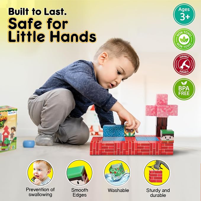 Magnetic Blocks, Magnetic Building Blocks for Kids, Building Blocks for Girls and Boys, Building Toys, Toddler Toys, Building Game Sensory Kids Ages 4 5 6 7 8 9, 100 Pcs | Building Toys, Toddler Toys, Building Game Sensory Kids, Open-ended construction