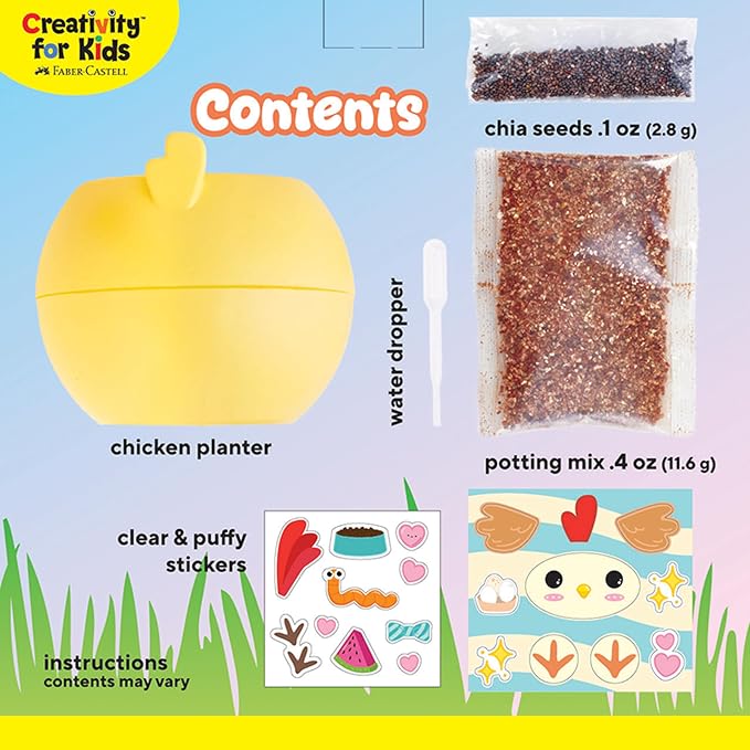 Creativity for Kids Plant-a-Pet Barnyard Pig Kit | Decorate, Plant & Grow Your Own Pet | Chia Seed Gardening Craft | Spring Crafts & Screen-Free Kids Activity (Ages 6+)