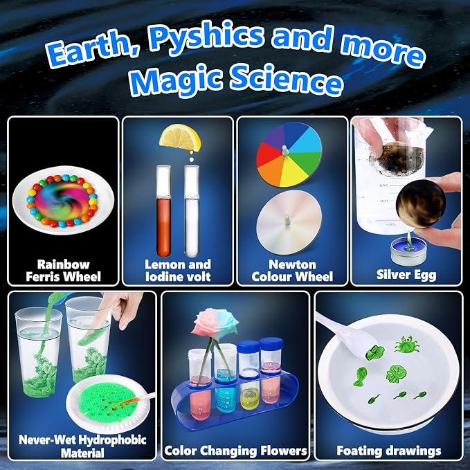 UNGLINGA 250+ Science Experiments Kits for Kids, Chemistry Set | Volcano Scientist Kit, Boys Girls Toys Birthday Gifts Ideas, Chemistry Set, S.T.E.M Educational Project