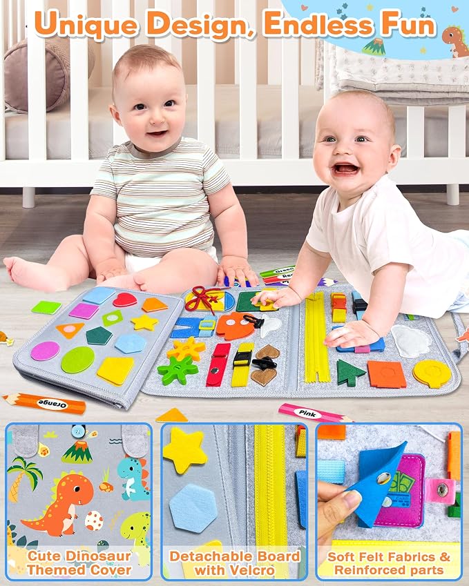 Busy Board Montessori Toys for Toddler Boy Birthday Gifts Busy Book | Sensory Toys, Airplane Car Travel Toy, Learning Educational Toys, Activity Book, Toddler Activities, Fine Motor Skills