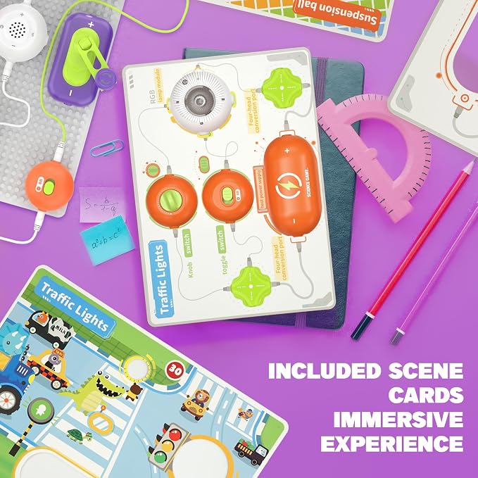 Science Kits for Kids - STEM Kits for Kids, Electronics Exploration Kit, Over 150 Projects, 14 Circuit Parts, STEM Educational Toy Gifts for Kid Boys Girls Ages 3 4 5 6 7 8 9 10 11 12 | Over 150 Experiments, 14 Circuit Parts, Hands-On STEM Learning, Ed...