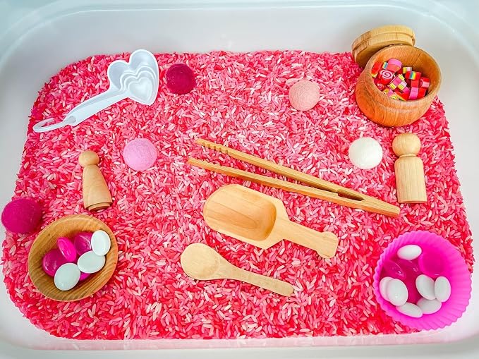 Kids Sensory Bins Montessori Sensory bin, Sensory Toys, Sensory Bins, Sensory Bin for Preschoolers (Valentine Day Measuring Cups)