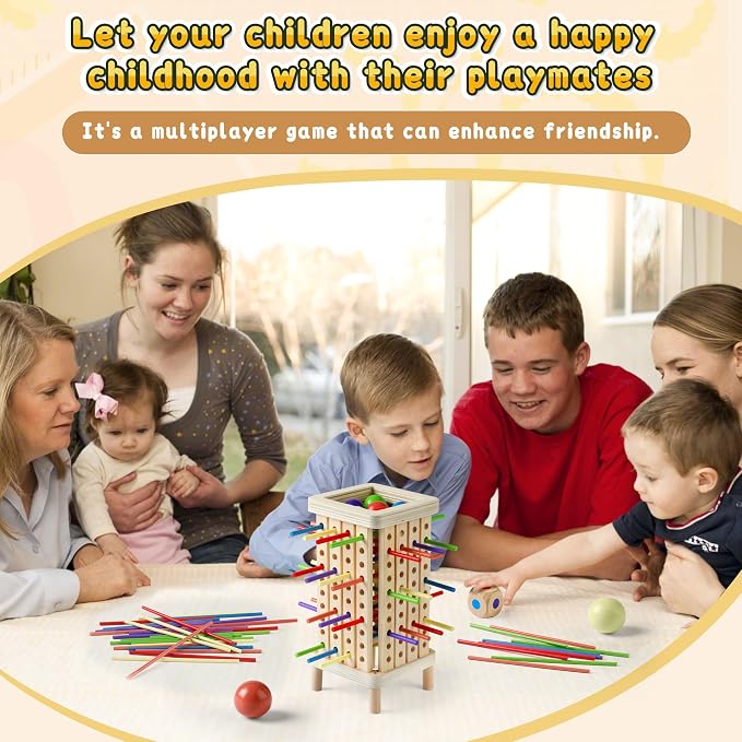 Montessori Board Game for Kids 4-8, Educational Math Family Games | Natural Wood Eco-Friendly Durable, Multiplayer Family Board Game, Montessori Educational Math Toy, Birthday & Christmas, Gift