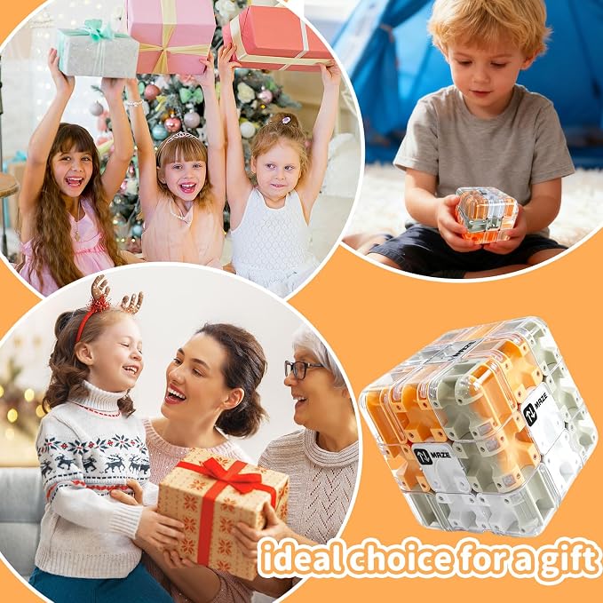 Challenging 3D Labyrinth Maze Cube, Brain-Testing Puzzle Game for Kids 8+, Educational Logic Toy for Home or Travel Easter Basket Stuffers Easter Egg Fillers