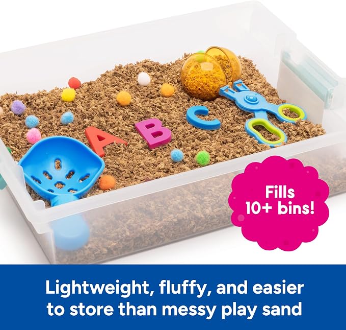 Educational Insights Pluffle Sand Bulk Pack - Preschool Sensory Bin Filler, Tactile Sensory Toys for Toddlers 3-4, Mess Free Slime Alternative, Satisfying Foam Sand Bin Filler