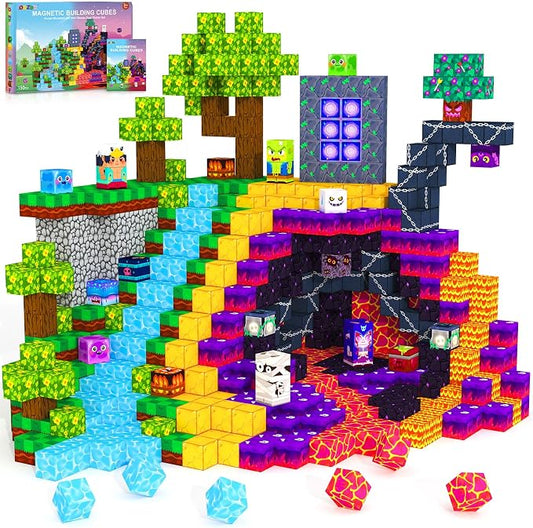 ORZbb 150PCS Magnetic Blocks, Magnetic Tiles Building Sensory Montessori Toys & Games for 3 4 5 6 7 8 9 10 11 12 13 Year Old Boys Girls Halloween Christmas Birthday Gifts
