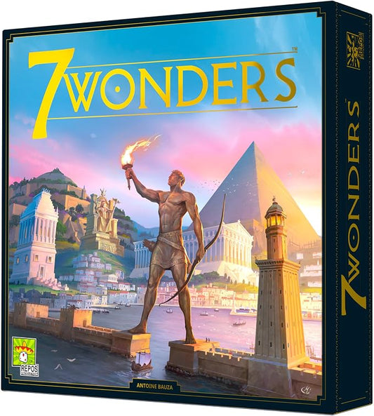 Asmodee 7 Wonders Board Game (New Edition) - Lead Your Civilization to Prosperity, Strategy Game for Kids and Adults, Ages 10+, 3-7 Players, 30 Minute Playtime | Lead your civilization through three Ages and build one of history's greatest wonders. Age...
