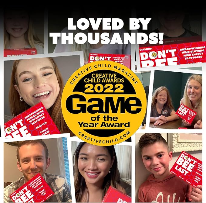Family Board Games for Kids and Adults - Card Games for Kids 8-12, Families | Don’t Bee Last Party Pack - Card Game for Teens, Kids Ages 7-10 - Family Party Game – Fast-Paced – 2-6 Players