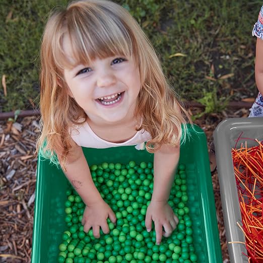ECR4Kids 2-Station Sand and Water Adjustable Play Table, Sensory Bins, Grey/Emerald | Durable plastic/steel, GREENGUARD Gold Certified, 3-5 years, 80 lb capacity, adjustable legs, easy-lift lids, indoor/outdoor