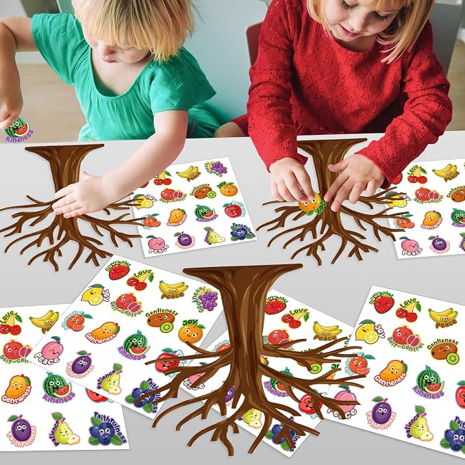 Cinrobiye 30 Set Fruit of The Spirit Craft Kit Fruit Bible DIY Tree Religious Craft Ornaments Making Art Crafts for Bible Sunday School Classroom Home Christian Party Activities Favor Decor Supplies