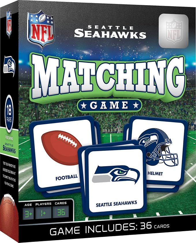 MasterPieces Officially Licensed NFL Seattle Seahawks Picture Matching Card Game for Kids and Families