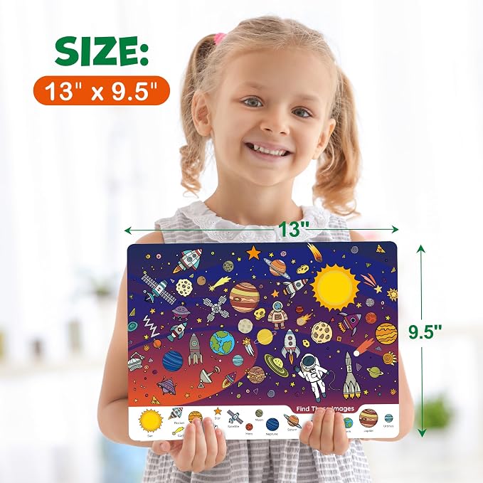 BenBen Search and Find Books for Kids Ages 3 4 5 6 7 8, Dry Erase, Reusable | 28 Pages, Preschool Learning Activities, Travel Game for Road Trip, Fine Motor Skills, Birthday Gift for Kindergartener