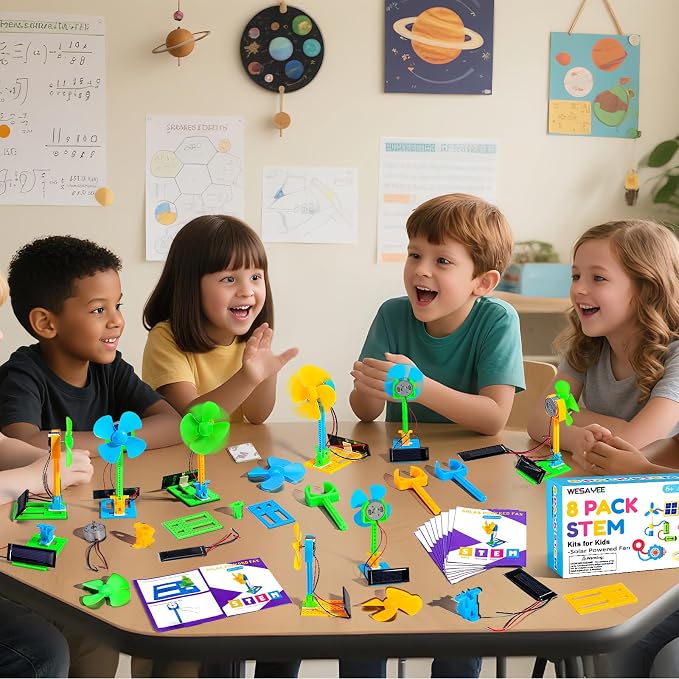 STEM Kits for Kids Science STEM Toys, 8 Bulk Solar Powered Crafts Boys Girl | Science Kits Experiments Activities for Kid Classroom School Gifts 2nd, 3rd, 4th, 5th Grade, Circuit STEAM Project Party Gift