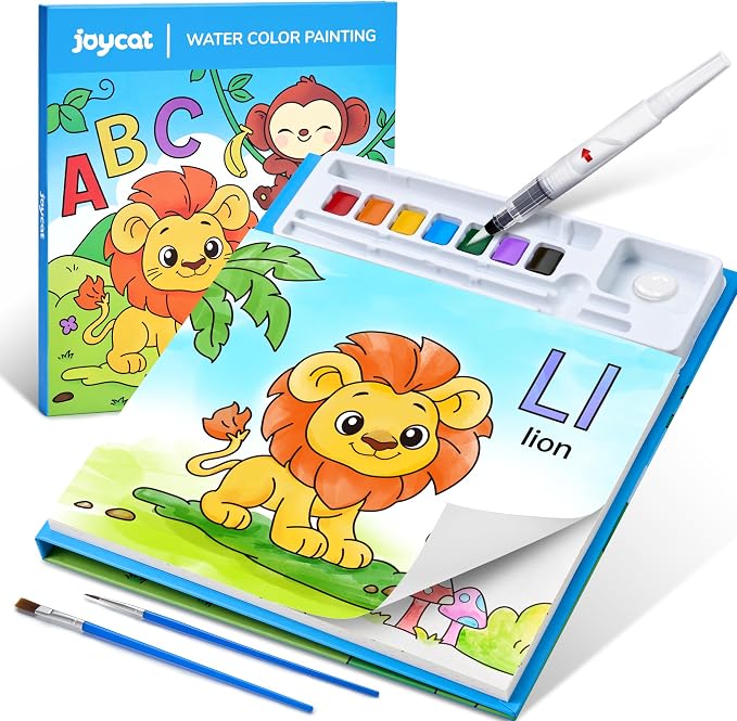 JoyCat Paint with Water Coloring Books for Toddlers (Animal & Alphabet) | Watercolor Painting Set for Kids Ages 3-5 & 4-8, Arts & Crafts Drawing Activity Travel Toy, Birthday Gifts for Boys & Girls