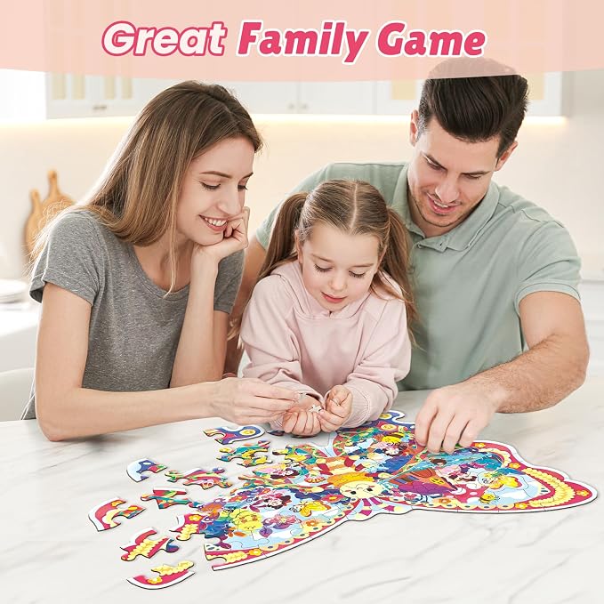 52 Piece Puzzles for Kids Ages 3-5 4-6, Butterfly Jigsaw Puzzles for Girls | Large Floor Puzzles for Kids Ages 3-5, Preschool Learning Educational Toy Gift Birthday and Christmas for Child Boys With Bag