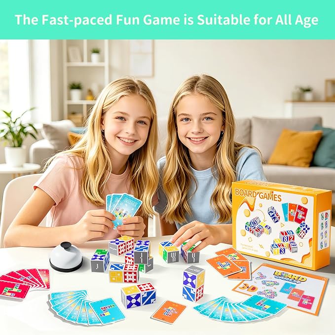 2.0 Family Board Game for Kids & Adults, Block Puzzle Games, 2+ Player Card Matching Puzzles for Children, Birthday Easter Christmas Party Gifts for Boys & Girls