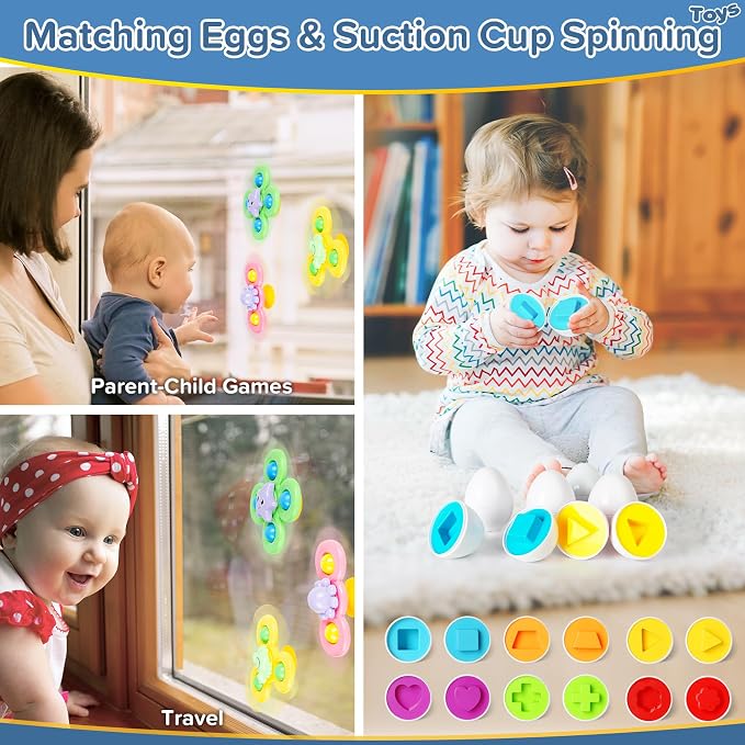 Somastung 7‑in‑1 Montessori Baby Toys for 6‑12 Months & 1+ Years, Infant Sensory Teething & Stacking Blocks | Wooden Shape Sorter, Xylophone Musical Toy, Birthday Gift for Toddlers 1‑3