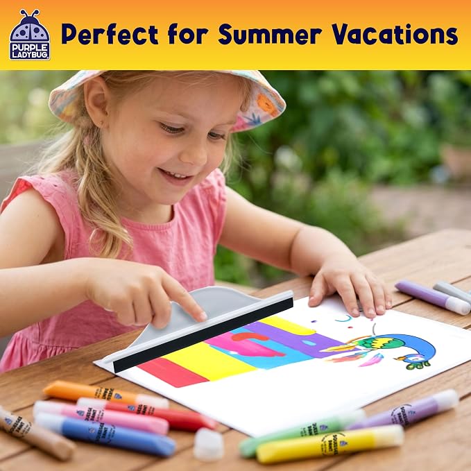 Squeegee Art Kit for Kids - Animals Theme Painting Craft Kit for Ages 4-12 | Non-Toxic, Mess Free Paint Craft, Imaginative Play Process Art Kit, Birthday Gift for Ages 5-9, Colour & Sensory Exploration