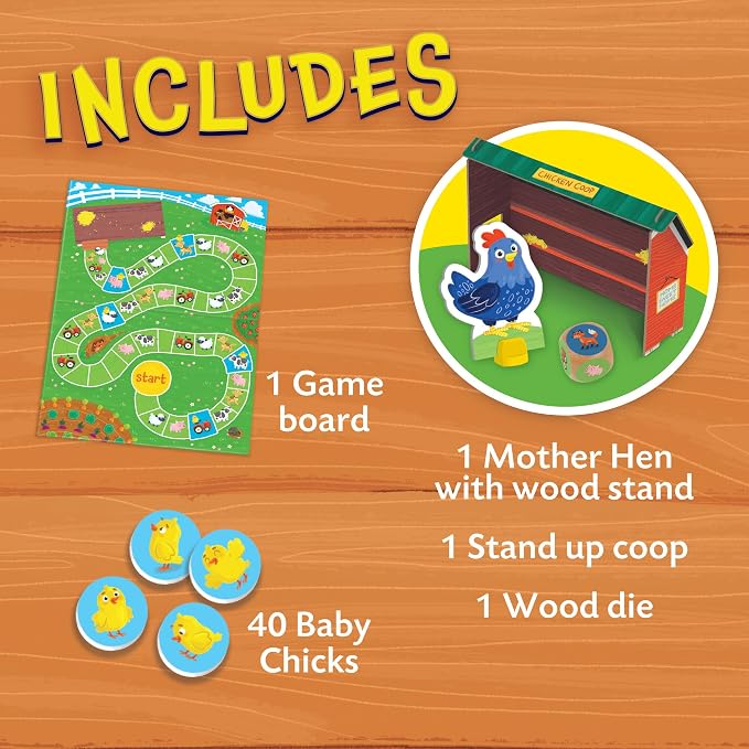 Peaceable Kingdom Count Your Chickens Cooperative Game, Premium Edition | Premium wood edition of the award-winning cooperative counting game—gather the chicks together. Builds early math, ages 3+