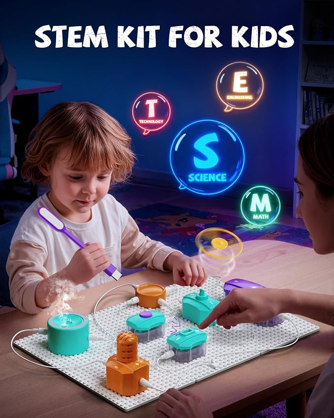 Science Kits for Kids Age 5-7 8-12, Over 450 Projects, 45 Circuit Parts, STEM Toys for Ages 8-13 6-8, Electric Circuit Kit for Kids Ages 4-8, Science Gifts for 5 6 7 8 Year Olds Boys Girls