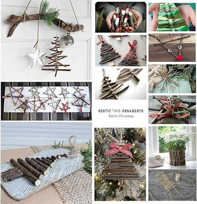 William Craft 120Pcs Wood Log Sticks for DIY Crafts and Photo Props - 10cm, 0.1-0.2 Inch Diameter
