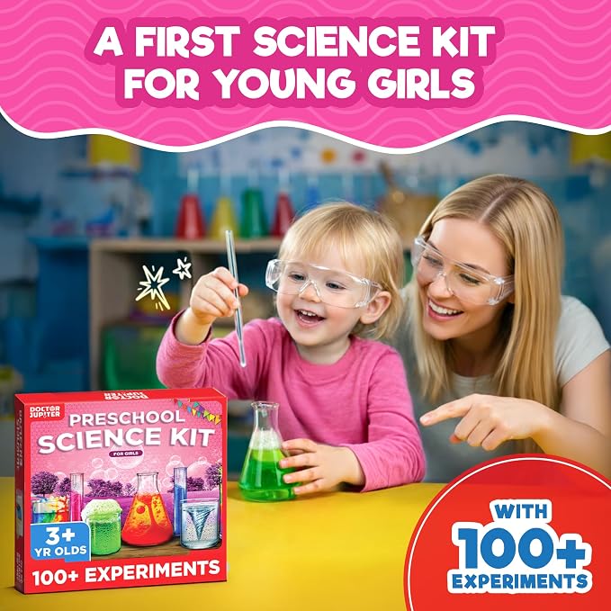 Doctor Jupiter Preschool Science Kit for Girls Ages 3-5, Birthday Gift | Science Kits for Kids Ages 3-5, 100+ Experiments, Birthday Gift Ideas for Girls Ages 3,4, Learning & Educational Toy