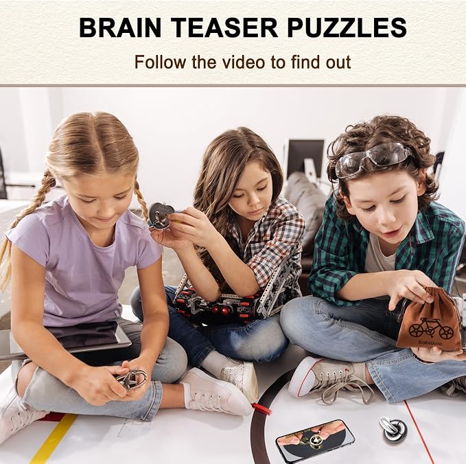 9 PCS Metal Brain Teaser Puzzles Disentanglement Puzzles Lock Puzzle Games Set Gift for Adults Teenagers Kids(9 PCS Metal Puzzles B)