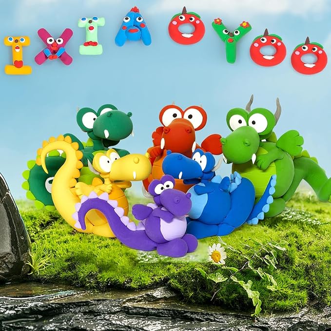 Ixiaoyoo Air Dry Clay, 50 Colors Foam Modeling Clay for School Projects | Safe & Non-Toxic, Soft, Non-Sticky, DIY Model Crafts Kids Toys for Home Party Favors, Birthday Gifts for Aged 3–12 Boys Girls