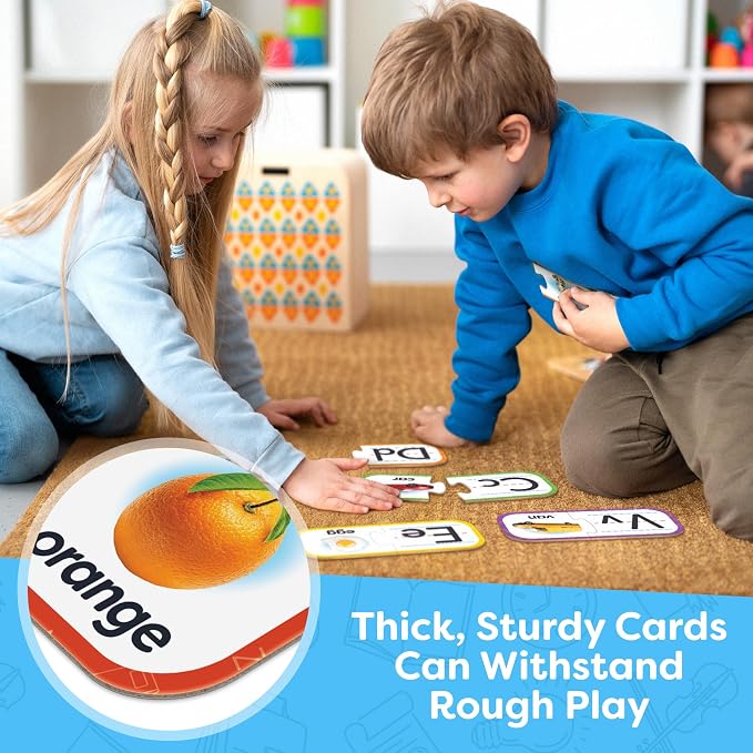 Alphabet Puzzle Games for Kindergarten - 26 Pairs Self-Correcting ABC Puzzles for Kids Ages 3-5 - ABC Puzzle Matching Game, Alphabet Puzzles Toddler Learning Toys - Preschool Classroom Must Haves
