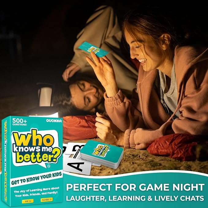 Card Games for Kids 8-12 - Board Family Games for Kids and Adults | Games for Kids 6-8 for Family Game Night - Activities for Travel, Car, Road Trip - Who Knows Me Better 500+ Questions Ages 5+